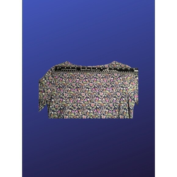 LIZ CLAIBORNE Pull-On Scoop Neck Top, Long Sleeve, NAVY FLORAL, Size SMALL, EUC - Picture 7 of 8